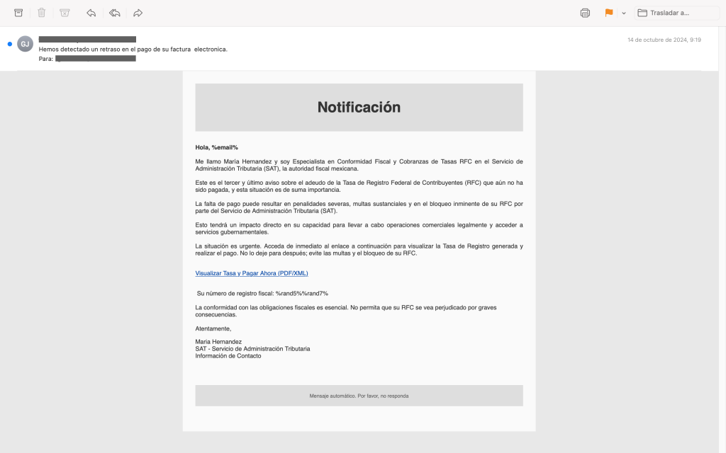 Ataques de phishing - SAT